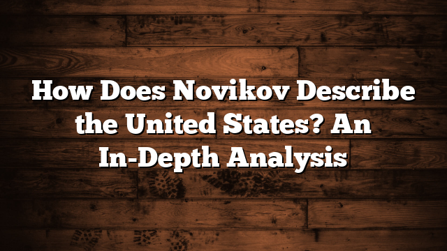 How Does Novikov Describe the United States? An In-Depth Analysis